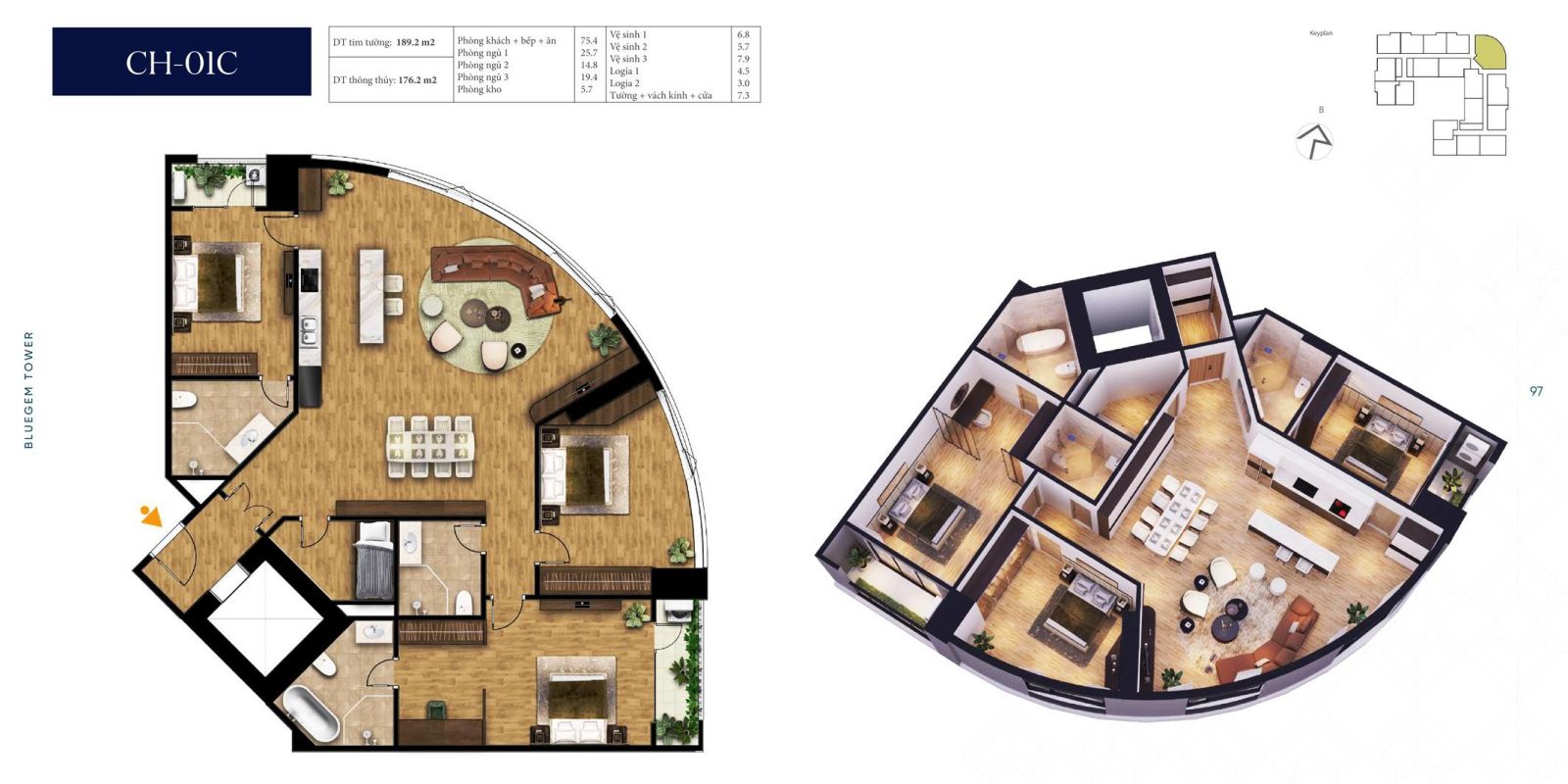 Thiết kế căn 178m2